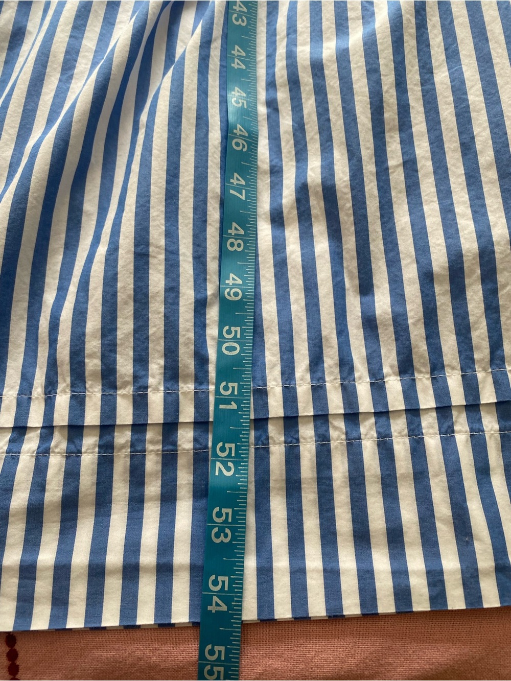 Quince Blue White Azure Stripe Organic Cotton Poplin Tiered Maxi Dress Large - Picture 14 of 16